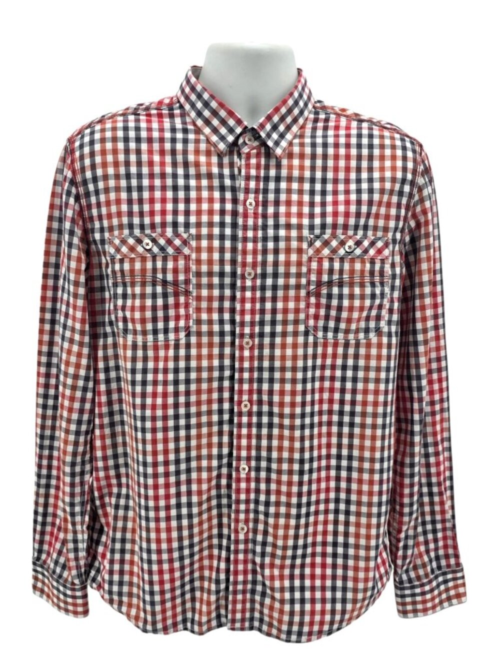 7 Diamonds Mens Large One And Only Shirt Button Down Checkered Long Sleeve